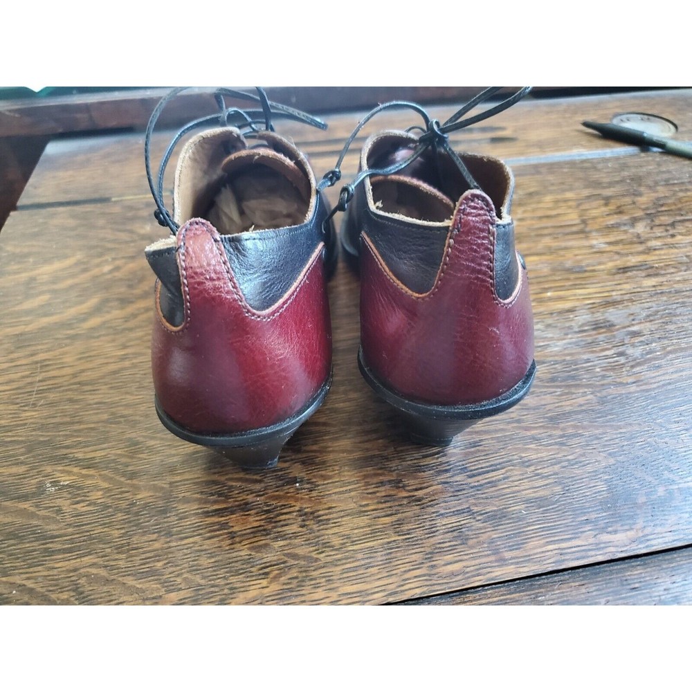 Cydwoq Hand Made Vintage USA Black & Red Lace-up Derby Shoes Size 36 - Picture 10 of 15